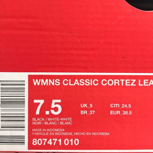 NWT Nike Classic Cortez Leather w/Black WMNS - Picture 7 of 7